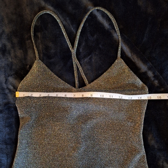 ⭐️3/$20 Sparkling Silver Zara Mini Stretch Dress Sz Med - Picture 6 of 9